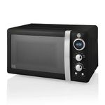 Swan Retro LED Digital Microwave Black, 20L, 800W, 6 Power Levels Including Defrost Setting, SM22030LBN