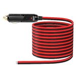 CERRXIAN Cigarette Lighter Male Plug Cable,12V Replacement Car Cigarette Lighter,With 20A Fuse,13AWG Tin-Plated Tail Wire- 2M/6.5FT