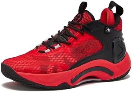 AND1 Scope Basketball Shoes for Women and Men, Mid Top Indoor or Outdoor Basketball Sneakers - Red/Black, 10.5 Medium