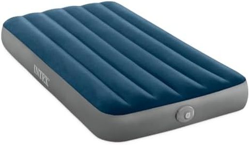 Intex 64187EP 10in Twin Dura-Beam Prestige Downy Air Mattress with Rechargeable Pump for Travel and Camping
