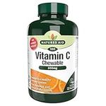 Natures Aid Chewable Vitamin C 500 mg, Sugar Free, Suitable for Vegans, 100 Tablets