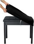 SINOSSO Soft Velvet Piano Bench Cover, (20"- 26.5") L x (11.8"- 15.7") W Rectangle Stretch Washable Stool Upholstered Protector Slipcover, (S, Black)