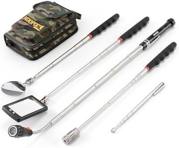Telescoping Magnetic Pickup Tool Set, Inspection Mirror Telescoping, LED Flashlight, Cool Gadgets for Men, Gifts for Dad, Husband, Kids, Boyfriend, Magnet Stick