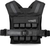 HANZO Weighted Vest for Men & Women 25lbs | 35lbs | 45lbs | 65lbs | Weight Vest With Removable Iron Weights, Adjustable Heavy Duty Weighted Workout Vest for Calisthenics & Fitness Training