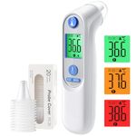 Highly Accurate Ear Thermometer, Digital Ear Thermometer for Kids and Adults, Baby Thermometer, Memory Recall, Fever Alarm and 21 Disposable Probe Covers