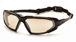 Pyramex Highlander Safety Eyewear, Black Frame/Indoor/Outdoor Mirror Anti-Fog Lens