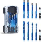 toolant Diamond Drill Bits Set 10PCS, Glass Drill Bits for Drilling Holes in Glass，Procelain,Ceramic and Tile, Tile Drill Bit with 1/4 Inch Quick Change Hex Shank,3/16"-3/8"