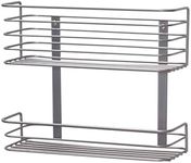 Household Essentials 1228-1 Double Basket Door Mount Cabinet Organizer | Mounts to Solid Cabinet Doors or Wall