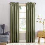 Sun Zero Barrow 2-Pack Solid Total Blackout Rod Pocket Curtain Panel Pair, 54" x 63", Sage Green