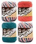 Bulk Buy: Lily Sugar 'n Cream Limited Edition 100% Cotton Yarn (Curated 4-Pack) (Coral Seas, Tangerine, Teal)