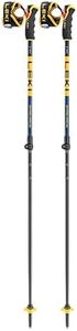 LEKI Spitfire Vario 3D Adjustable Lightweight Aluminum Ski Poles for Alpine & Backcountry Skiing - Denimblue-Aegeanblue-Mustardyellow - 110-140 cm