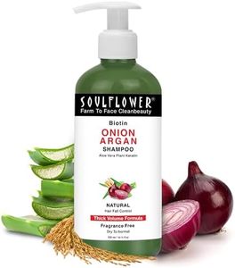 Soulflower Biotin Onion Sulphate Free Shampoo | For Hair Growth, Anti Hair Fall, Strong roots with Keratin, Argan Oil, Green Tea, Shikakai & Reetha for Men & Women for All Hair | 300ml (Pack of 1)