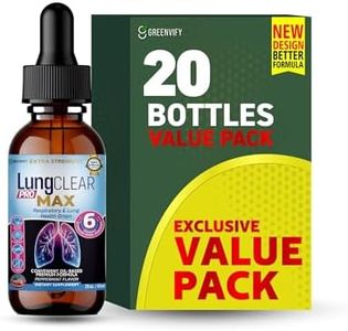 GREENVIFY LungCLEAR PRO MAX Extra Strength Respiratory & Lung Health Drops, Herbal Supplement, Peppermint Flavor, Liquid Drops, 2 fl oz, 30 Servings (20)