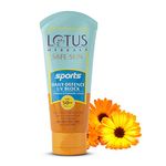 Lotus Herbals Safe Sun Sports Daily-Defence Sunblock | SPF 50 | PA+++ | Preservative Free | Anti-Pollution | 80g