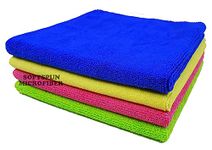 SOFTSPUN Microfiber Baby Hand & Face Wipes 30x30 Cms 4 Piece Towel Set, 340 GSM (Multicolor) Super Soft & Silky for Hand, Face, Body - Hypoallergenic Sensitive Skin Wipes & Washcloths.