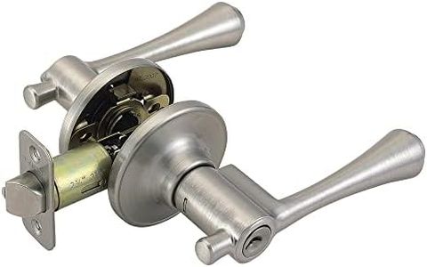 Design House 755397 Ironwood 2-Way Latch Entry Door Handle, Adjustable Backset, Satin Nickel Finish