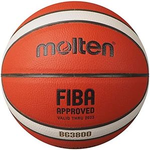 Molten BG3800 Basketball, Indoor, FIBA Approved, Composite Leather, Size 7, Suitable for Boys Age 14 & Adult, Orange/Ivory