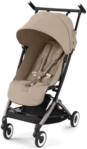 CYBEX Gold Kinderwagen Libelle mit One-Pull Harness, Von ca. 6 Monaten bis ca. 4 Jahre (max. 22 kg), Ultraleicht (nur 6 kg), Almond Beige (Beige mit taupefarbenem Rahmen)