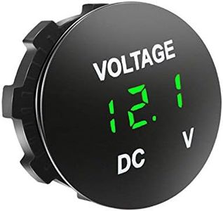 Auto Voltmeter DC12V-24V with LED Digital Display, Round Mini Voltmeter Waterproof,for Car Motorcycle Auto Truck (Green)