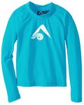 Kanu Surf Big Boys' Platinum Long Sleeve Rashguard, Aqua, Large (12)