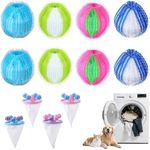 12PCS Pet Hair Remover for Laundry,Reusable Laundry Pet Hair Catcher,Dog Hair Remover for Laundry,Washing Machine Lint Catcher for Dog & Cat Hair,Effectively Removes Lint,Hair and Debris from Clothes