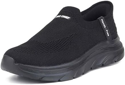 Red Chief Men’s Black Walking Slip-On Shoes | Lightweight Low Ankle Comfort (W7027)