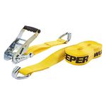 Keeper 04622 Heavy Duty 27' x 2'' Ratcheting Tie Down, 10,000 lbs Rated Capacity with Double J-Hooks