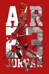 Tallenge - Spirit Of Sports - Digital Art - Basketball Greats - Michael Jordan - Air Jordan - Small Poster Paper (12 x 17 inches) - Multi - Color