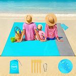 YOYI YOYI Beach Blanket, 210x175cm Extra Large Waterproof Sandproof Beach Mat Picnic Blanket for Beach Camping (Blue)