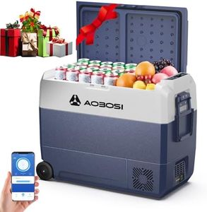 AAOBOSI Kompressor Kühlbox 60 L, Kühlbox Auto Mit WiFi-APP-Steuerung, 12/24 V und 100-240 V Kühlbox Elektrisch, bis -20 °C für Auto, LKW, Boot, Reisemobil, Camping, Einzelne Zone