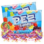 PEZ Candy Refill Rolls for Dispenser, Bulk Individually Wrapped Hard Candies, Assorted Fruit Flavored Classic Candies, Pack of 2, 11 Ounces