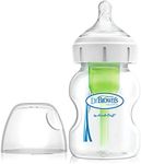 Dr Brown's Natural Flow Anti-Colic Options+ Wide-Neck Baby Bottle, 5oz/150ml, with Level 1 Teat, 1-Pack