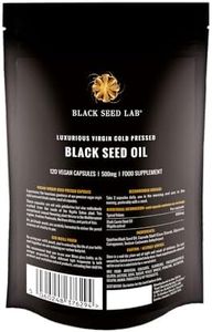 Black Seed Oil - 120 Vegetarian 500mg Softgel Capsules - Luxurious Egyptian Cold Pressed Nigella Sativa Plant Producing Black Cumin Seed Oil - Non-GMO| Made by BLACK SEED LAB in UK - Pouch