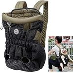 Pet Dog Cat Carrier Backpack Outdoor Travel Lightweight Dog Soft Mesh Breathable Carrying Bag for Puppy Chihuahua Cats (Green & Large)