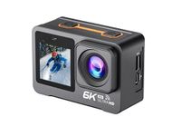 ORLOV 6K Action Camera with Dual Touch Screens | 50MP Ultra HD Photo |170° Wide Angle Lens | EIS Stabilization | Waterproof 30M | WiFi Connectivity | Remote | 256GB SD Card Support Vlogging Camera