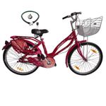 Hero Miss India Eliza Tire Size 24T Girls Bike Single Speed with Power Brake, Integrated Carrier Cycle | 85% Semi Assembled Bicycle | Women | Age 9-13 Years | Pink