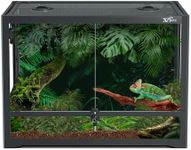 xcpec 33 Gallon Reptile Glass Terrarium, Front Opening Vivarium with Screen Ventilation, Easy Setup Tarantula Enclosure for Bearded Dragon, Gecko, Lizard, 24x18x18in Waterproof Base Knock Down