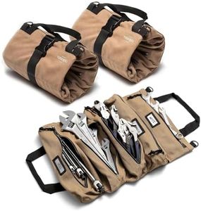 Official Legacy & Voyager Tool Roll Bag - Easy to Carry 5-Pocket Roll Up Tool Bag - Durable Canvas, Rust-Proof YKK Zippers & Secure Buckle - A Loving Gift for Dads, Mechanics, Electricians & Hobbyists