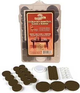 PARKER & BAILEY Felt Sliders & Bumpers - 214 Heavy Duty Brown Felt Sliders/Bumpers to Protect Floors & Furniture. Easily Slide Furniture on Hardwood Floors, Laminate Wood or Protect Furniture Feet
