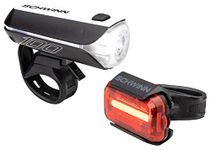 Schwinn LED Bike Light Headlight and Tailight, USB Rechargeable, 100 Lumen Light Set, Black