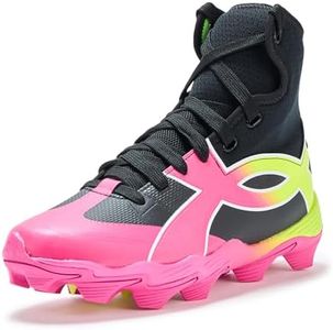 Under Armour Men's Highlight RM Football Cleats, (004) Black/Rebel Pink/High Vis Yellow, 7, US