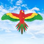 Mini Kite Toy for Kids, Easy to Fly for Beginners, Beach, Garden, Family Outdoor Games Gift (Parrot)