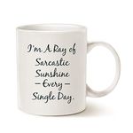 This Funny Personalize Coffee Mug Christmas Gifts, Sarcastic Ray of Sunshine Gifts, Best Mug for Lovers of Sarcasm, Ceramic Cup White, 11 Oz