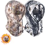 BROTOU 2PCS Winter Hunting Face Mask-Fleece Balaclava Ski Masks for Cold Weather-Camouflage Face Cover for Men&Women