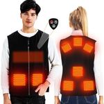 Heated Vest for Mens and Womens，Lightweight Electric Heated Jacket with USB Heating Vest Charging with 3 Adjustable Temperature Levels for Outdoor Activities Hiking Hunting,Battery Not Included, black, 3XL