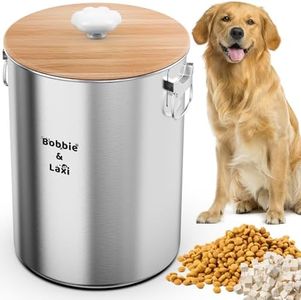 25 Lbs Large Stainless Steel Dog Food Storage Container with Lids Airtight to Keep Food Fresh, Metal Pet Food Bin Claw Handle Easy Clean & Use for Big Dog Multiple Pet, Long-Lasting Cat Litter Storage