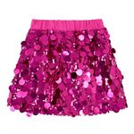 Miipat Girls Sequin Skirt Sparkly Toddler Kids Mini Glitter Skirt Elastic Waist Party Pencil Skirt(Rose,4-5T)