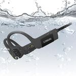 LOBKIN Bone Conduction Headphones Bluetooth 5.3 - IP68 Waterproof Swimming Headphones Underwater MP3 Built-in 32GB Memory & Mic, Wireless Open Ear Waterproof Headphones for Swimming, Running