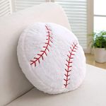 XIZHI 18" Baseball Plush Pillow Fluffy Durable Stuffed Football Throw Pillow Ball Sports,Ball Pillow Soft Durable Sports Toy Sofa Room Decoration Soft Sports Toy Gift (White)