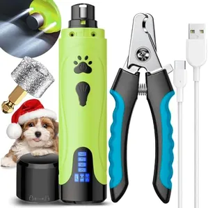 YABIFE Dog Nail Grinder, Dog Nail Trimmers and Clippers Kit, Super Quiet, Rechargeable, for Small Large Dogs Cats Toenail Claw Grooming,3 Speeds, 1 Extra Grinding Wheel